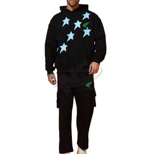 Survêtements à capuche en polyester/coton avec logo personnalisé, vente en gros, hommes, haute qualité, hiver, fitness, jogging, ensemble deux pièces, course à pied - Product Image 4