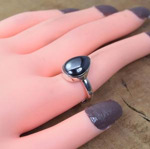 Hématite 925 Sterling Silver Poire Forme Gemme Grand Anneau À La Main Élégant Bijoux Cadeau pour La Saint Valentin - Product Image 4