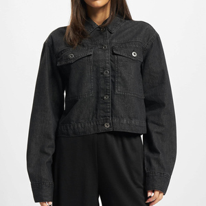 Chaqueta vaquera lavada con piedra negra de la mejor calidad OEM para mujer, cierre de botones diseñado para mujer, comodidad para todas las estaciones - Product Image 1