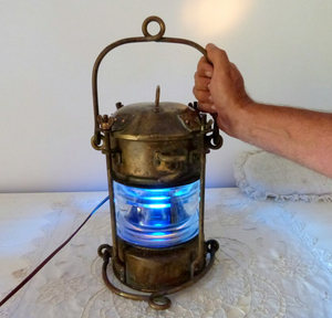 Antique French Villars <b>Copper</b> Bronze Nautical Maritime Boat <b>Lantern</b> Outdoor Country <b>Lantern</b> Handmade Stand High Quality Lamp - Product Image 1
