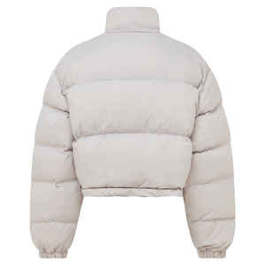 Women's Padded Zipper <b>Crop</b> Top <b>Jacket</b> Patchwork Stand Winter Warm Outwear Solid Color Short Puffer Autumn - Product Image 6