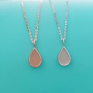 925 argent Sterling larme 6x10mm collier réglage lait maternel bijoux résine souvenir cendres bricolage mémorial pendentif Base vierge - Product Image 1