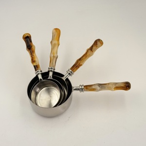 Kitchen Accessories Durable Kitchen Utensils Stainless Steel Measuring Cups Set of 4 with <b>Resin</b> Designer Handle Measuring Cups - Product Image 4