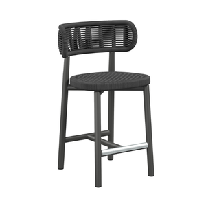 Tabouret de bar en rotin européen contemporain avec structure en bois massif, assise élégante pour café, îlot de cuisine et intérieurs scandinaves. - Product Image 2