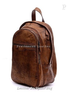 Classic Leather <b>Backpack</b> Bag <b>Secure</b> Spacious Wholesale Price Classic Handcrafted Business Factory Direct Bulk Discounts trending - Product Image 3