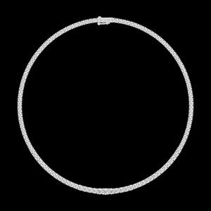 B2B 16 Inch <b>Riviera</b> Style Lab Grown Diamond Tennis Necklace 14K White Gold Rhodium Plated 19.95 Points DEF VVS VS 133 Pieces - Product Image 4