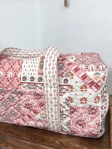 กระเป๋าของที่ระลึกจากอินเดียลายพีชกระเป๋ากีฬาแบบเรียบง่ายกระเป๋าเดินทางสุดหรูเป็นมิตรกับสิ่งแวดล้อมผ้าฝ้ายมีซิปดีไซน์ทนทานขนาดใหญ่ - Product Image 4