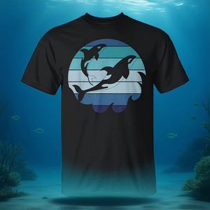 Camiseta Retro Orca de Ballena Asesina para Acuaristas, Producto Promocional con Temática de Animales Marinos - Product Image 3