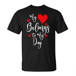 Camiseta con la frase "Mi corazón pertenece a mi perro", regalo del día de San Valentín para amantes de los perros - Product Image 2