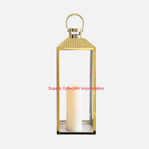 Luxury Modern Black Metal Lantern With Clear Glass Panels <b>Tall</b> Decorative <b>Candle</b> <b>Holder</b> For Indoor Outdoor Garden Home Decor - Product Image 3