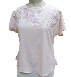 Haut brodé pour femme couleur verte col rond haut d'été léger chemisiers colorés pour dames dernier haut brodé - Product Image 4