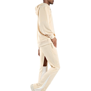 Conjunto de chándal con capucha de algodón informal transpirable de invierno para hombre con logotipo personalizado del proveedor OEM, ropa de calle con estampado de patrón sólido - Product Image 2