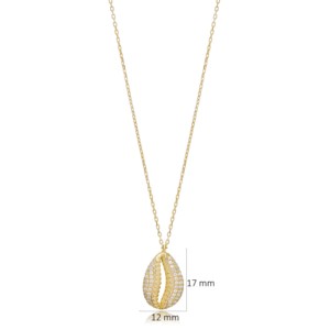 จี้รูปทรงกลมประดับเพชรซิคอน ดีไซน์เปลือกหอยสวยงาม ขายส่งเครื่องประดับเงินแท้ 925 จากตุรกี - Product Image 3