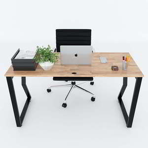 MConcept HBMC003 140x60cm Modern Minimalist <b>Desk</b> with Assembled Iron Legs <b>Foldable</b> Office Furniture for Bedroom or Office Use - Product Image 6
