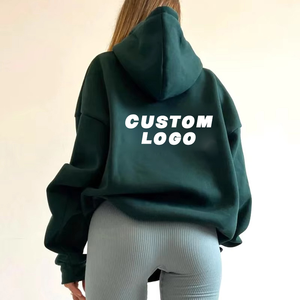 Sweat à capuche Streetwear à épaules tombantes en molleton de coton lourd personnalisé pour femmes fabriquées - Product Image 2