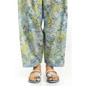 Ensemble coordonné en viscose imprimé vert marine style bohème, brodé, sans col, en tissu crêpe pour le printemps/été - Product Image 6