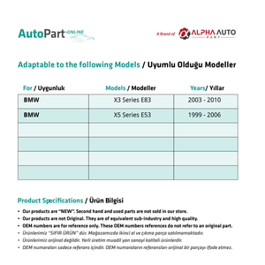 Kit de réparation de serrure de porte avant pour BMW X3, X5 (expédition depuis le fabricant turc) Code de produit: DLR2253 - Product Image 2