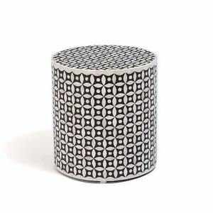 Taburete con incrustaciones de hueso de diseño contemporáneo para dormitorio o taller, consola de almacenamiento antigua hecha a mano, muebles de hotel atemporales - Product Image 5