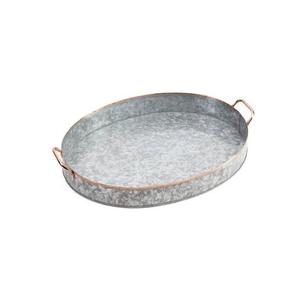 Bandeja de servicio de metal de 2 niveles hecha a mano de diseño moderno Bandeja de diseñador redonda ecológica-Venta al por mayor - Product Image 2