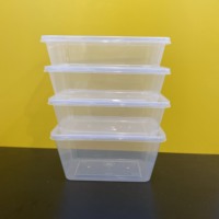 Qualité supérieure 1000ml Injection Rectangle Forme PP Récipient Alimentaire en Plastique avec Couvercle Emporter Boîte d'Emballage Clair Micro-ondes