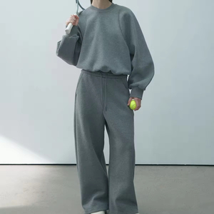 Survêtement pour femmes avec capuche déchirée brodée personnalisée avec poches Premium 100% coton Vintage Ensemble jogging 2 pièces Service OEM ODM - Product Image 2