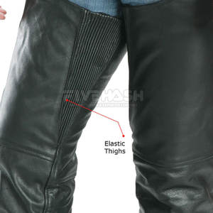 Chaps en cuir pleine fleur de qualité supérieure pour l'équitation, pour le trail, style western classique, chaps en cuir pleine longueur. - Product Image 5