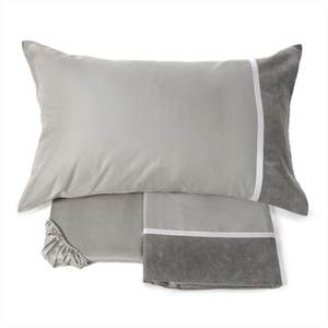 FAZZINI GALUCHAT <b>King</b> <b>Size</b> Sheet Set Color GREY Model FZGAUSHEETSKUSA-9 Italy <b>Pillowcase</b> Included - Product Image 2