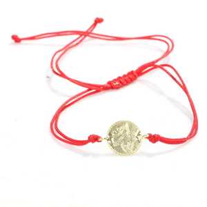 925 Sterling Silver Tiny Emblem <b>Bracelet</b> with Yellow <b>String</b> Gift for Any Occasion - Product Image 3
