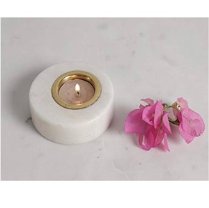 Support de lumière de thé en marbre noir et blanc en forme de coeur bougeoir de luxe bougie chauffe-plat décoration de la maison produit religieux - Product Image 2