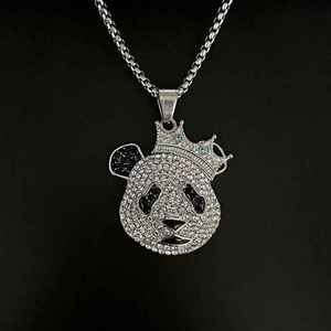 คริสตัลรูปมงกุฎแพนด้าสำหรับผู้ชายทำจากสเตนเลสชุบทองออกแบบได้ตามต้องการ - Product Image 3