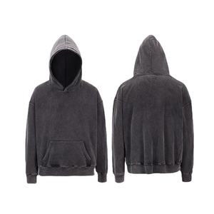 เสื้อฮู้ดผู้ชายสำหรับฤดูหนาว ผ้าฝ้ายฟลีซ 100% เป็นมิตรกับสิ่งแวดล้อม ระบายอากาศได้ดี กันลม สีพื้น  โลโก้ด้านหน้าแบบกำหนดเอง สไตล์สตรีทแวร์ 300 กรัม 420 กรัม - Product Image 1