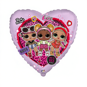 Ballon en feuille d'aluminium Lol Surprise en forme de cœur, 45 cm, décoration de fête - Product Image 2
