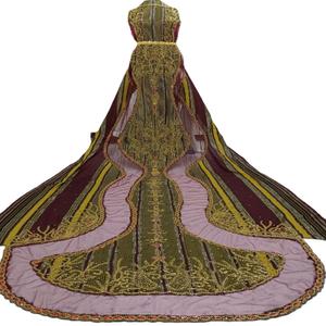 Conjunto de Vestidos de Mujer Somalí Dirac, Tejido Jacquard de Red Sólida, con Cuentas Metálicas Orgánicas Pesadas, Bordado Nupcial - Product Image 1