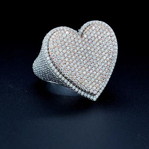 Bague en or rose 14 carats au design de luxe en argent sterling 925 avec diamant Moissanite bijoux de fête personnalisables pour femmes certifiés IGI - Product Image 1