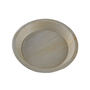 Assiettes à dîner jetables biodégradables de meilleure qualité en feuille de palmier Design rond profond pour servir des aliments élégants lors des fêtes de mariage - Product Image 1