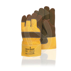 Guantes de trabajo de color personalizados al por mayor en el interior de algodón de vaca guantes de trabajo de protección de seguridad industrial de cuero de Palma única EN420 - Product Image 4
