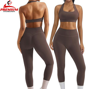 Custom Women's Yoga Fitness Quick-Drying 2-Piece Sports Set High Waist Shorts and Push-Up <b>Vest</b> Gym Suit For Adults <b>Running</b> - Product Image 2