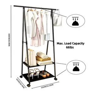 Perchero Metálico Independiente de 2 Niveles para Ropa, Perchero Portátil para Secar Ropa - Product Image 4