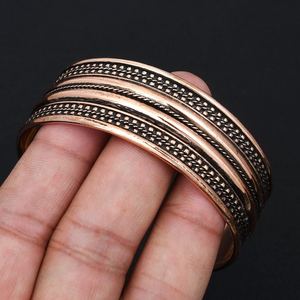 Adjustable <b>Pure</b> <b>Copper</b> Wrist Bangle: Solid <b>Copper</b> Cuff - Product Image 2