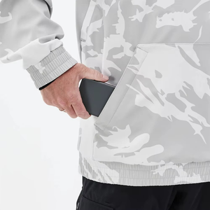 Hoodie de ski et snowboard grande taille sans coutures avec poches, personnalisable, pour l'extérieur, noir, blanc, décontracté - Product Image 4