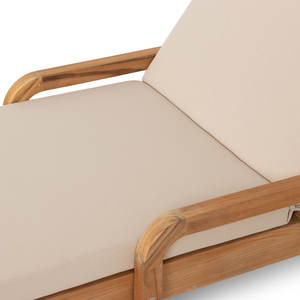 Rylie fait de chaise longue en bois de teck massif avec assise en mousse recouverte de tissu finition naturelle pour l'intérieur - Product Image 6