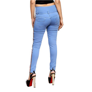 Pantalones vaqueros transpirables de diseño elegante para mujer, ropa informal personalizada, pantalones vaqueros de diseño liso para mujer - Product Image 6