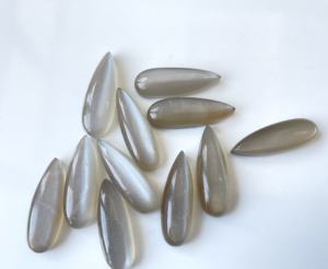 Natural Grey Moonstone 8x24mm Pear Cabochon Calidad AAA-Grey Moonstone Pear Cabochon - Product Image 5