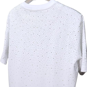 Camiseta para Hombre Reklo Industries, Blanca con Pedrería, Cuello Redondo, Corte Regular, Algodón Jersey, Talla Personalizada, Logotipo OEM ODM - Product Image 3