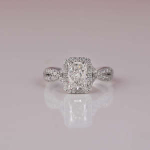Radiant Cut Lab Created Diamond Halo Cluster Setting Engagement <b>Ring</b> 18KT Solid Gold Plated Conflict Free Diamond <b>Ring</b> - Product Image 3