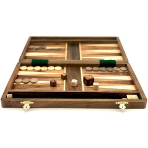 Dernier design de jeu de backgammon en bois fait à la main pour adultes Meilleure vente de plateau de backgammon en bois Ensemble de backgammon pliable de 15 pouces - Product Image 3