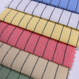 Tela de Algodón Seersucker Mini Stripe, Transpirable, Material de Grado de Exportación, al Mejor Precio - Product Image 1