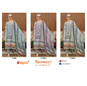 Elegante Shalwar Kameez indio-pakistaní de muselina con trabajo artesanal, dupatta con estampado digital y pantalón de viscosa Santoon. - Product Image 3