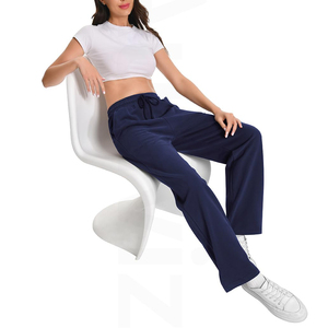 Pantalons de survêtement évasés d'hiver sur mesure en gros pour femmes, surdimensionnés, avec cordon de serrage et devant plat, pantalons de survêtement pour femmes - Product Image 5