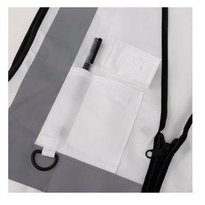 Wholesale Custom High Visibility Jacket Construction White Reflective Safety <b>Vest</b> with logo by Daffodils - Product Image 2